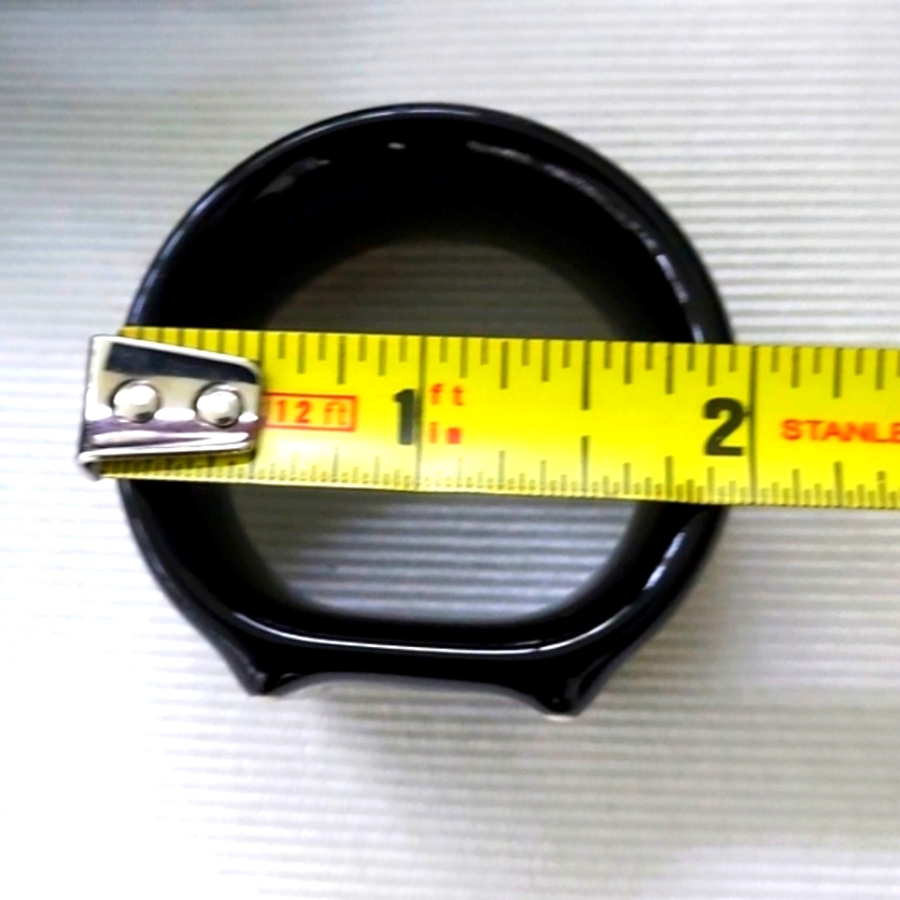MIKASA Opus Black & Gray Ceramic Napkin Rings Japan Set Of 8 Vintage - Picture 4 of 7